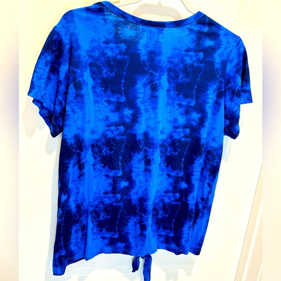 $7 or 2/&10 tshirt sale: NASA Tie Dye Space Shuttle Print Tie Front T-shirt - Picture 2 of 3